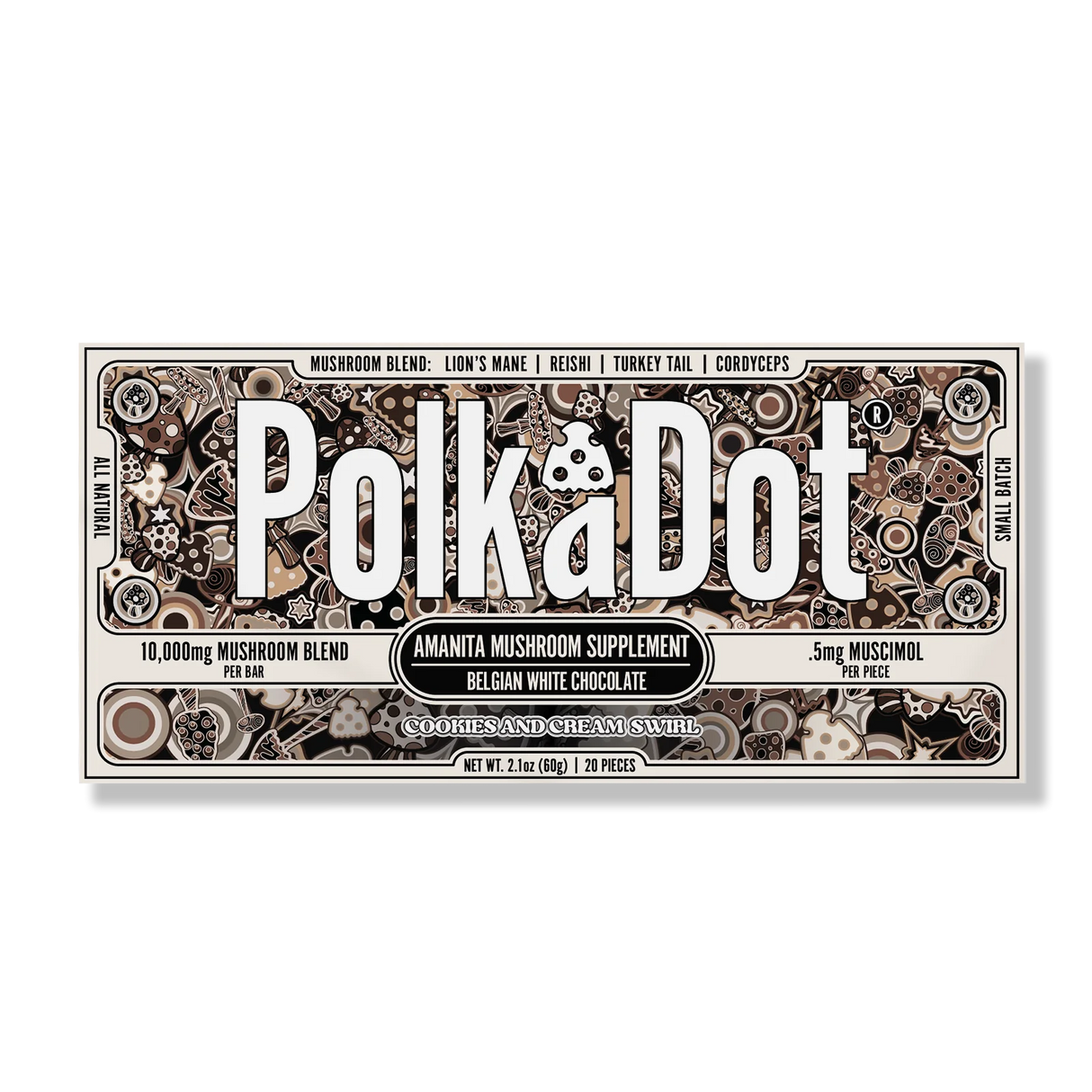 Polkadot Chocalate Mushroom 10,000mg Cookies And Crm