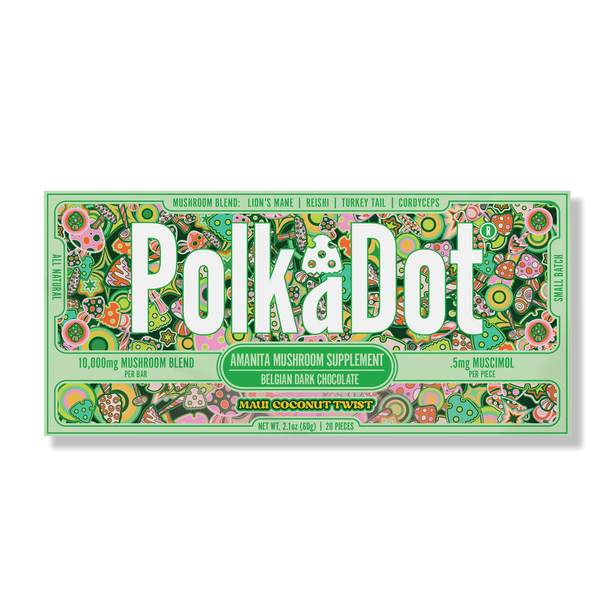 Maui Coconut Twist Polkadot Chocalate Mushroom 10,000mg